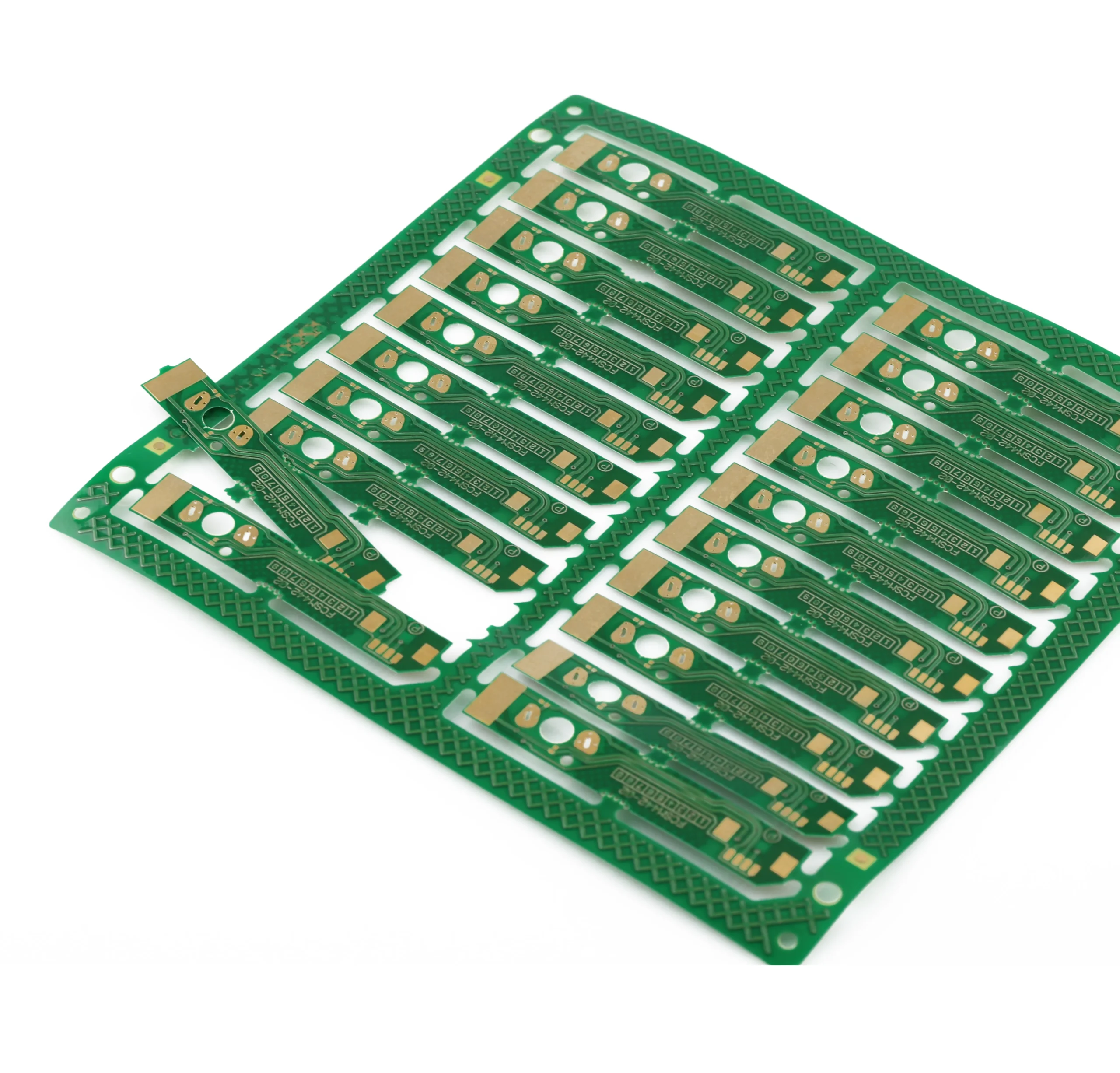 HDI PCB 20 layer close up with BGA pads and microvia detail