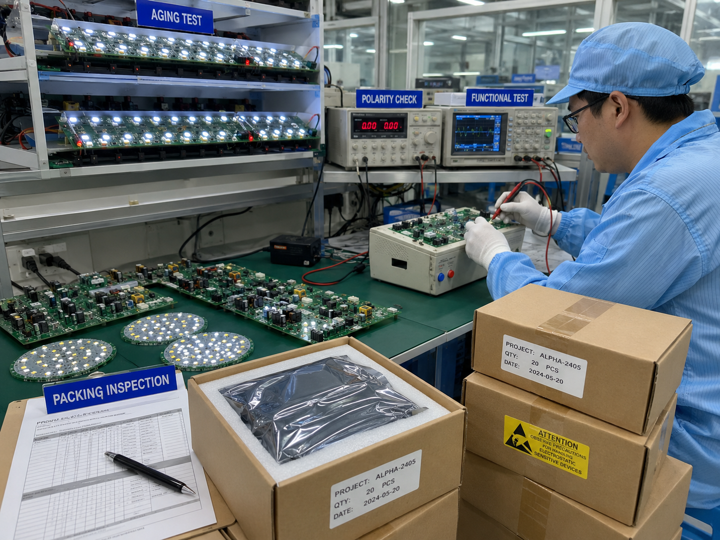 X-Ray or inspection support for LED PCBA copper board