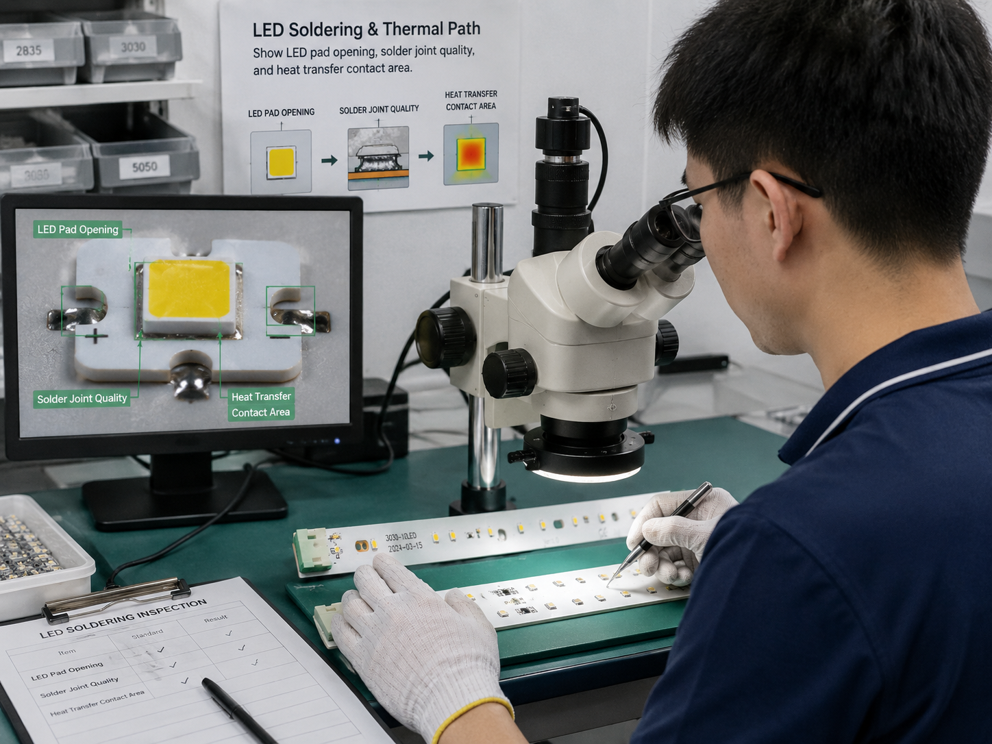 Copper thermal board heat path for high brightness LED