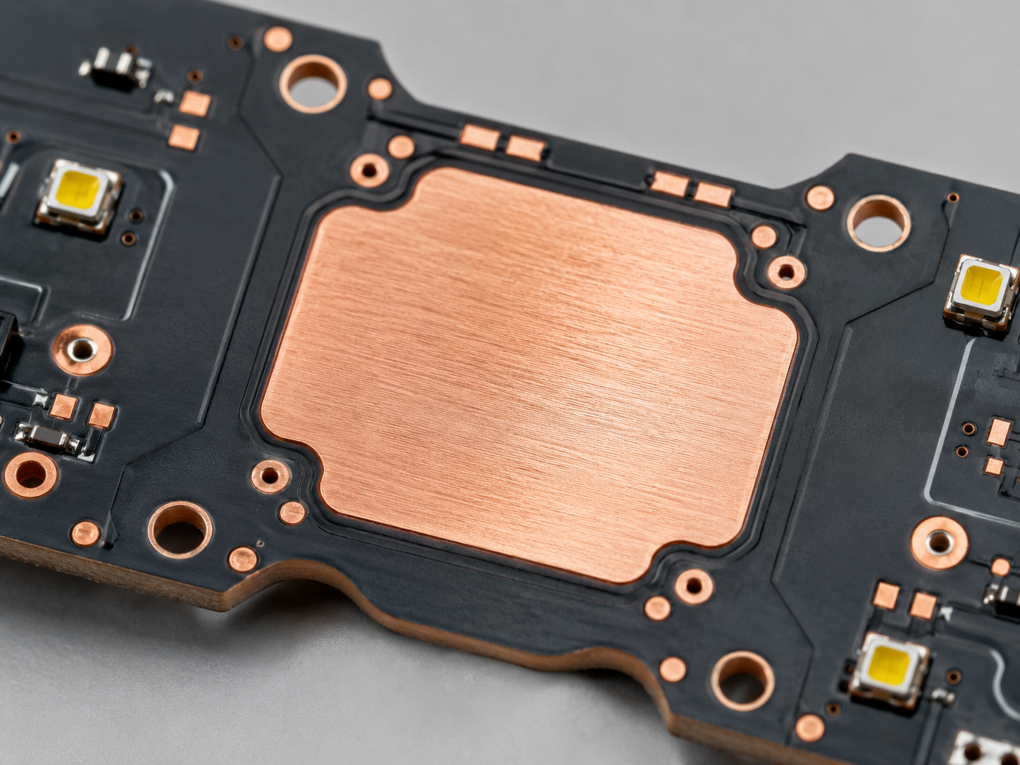 Copper base PCB cross section with dielectric layer