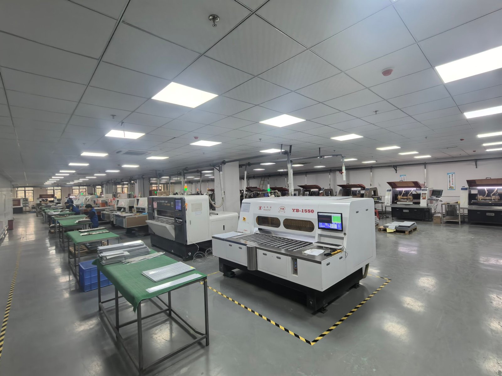 YC PCB factory workshop showing PCB SMT manufacturing and production equipment