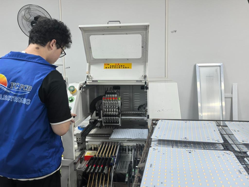 SMT assembly workshop and automated surface mount technology PCBA production line